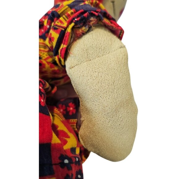 Raggedy Ann Doll Vintage Handmade 15" Felt Hair Unbranded Toy Girl Plush Striped - Picture 9 of 10